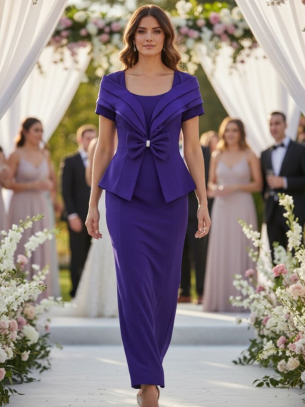 Vintage Alex Evenings Royal Purple Two-Piece Formal Dress / Mother of the Bride
